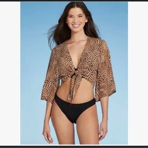 NWT Shade and Shore Beach Cover-up in cheetah print. SZ Large.‎ Beach beautiful!
